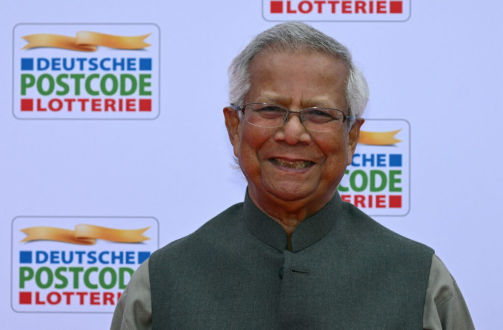Bangladeshi social entrepreneur, economist, Nobel laureate and civil society leader Muhammad Yunus arrives on the red carpet for the Charity Gala of the German Postcode Lottery under the theme 'Stand Up For Human Rights' in Duesseldorf, Germany on 24th May, 2023.