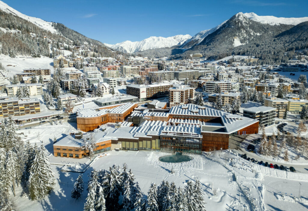 Overview of the Congress Center ahead of the annual meeting of the World Economic Forum in Davos, Switzerland, on 7th December, 2023