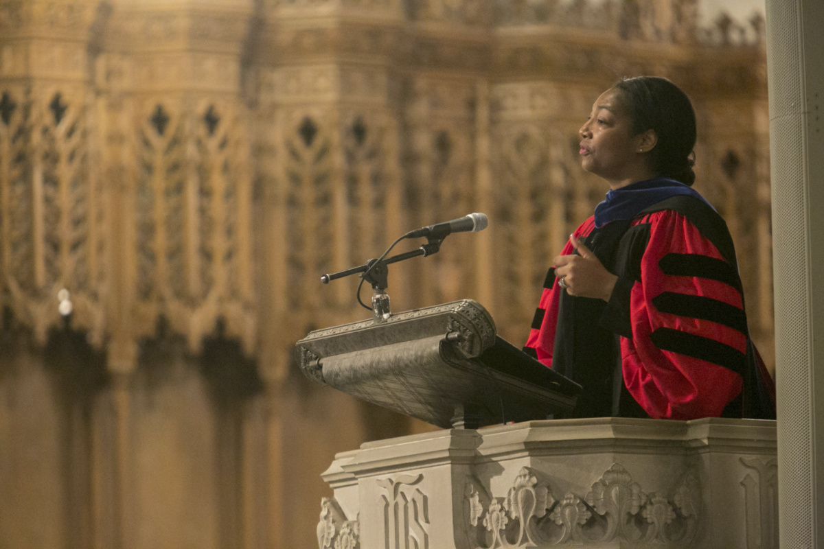 Duke Divinity School celebrate its 90th Baccalaureate service, on 14th May, 2016, in Duke Chapel with Eboni Marshall Turman, then a professor at Duke and now a professor at Yale Divinity School, preaching. 