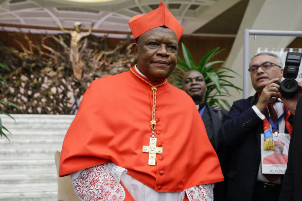 Cardinal Fridolin Among Besungu leaves after receiving the red three-cornered biretta hat from Pope Francis during a consistory inside St Peter's Basilica, at the Vatican, on 5th October, 2019.