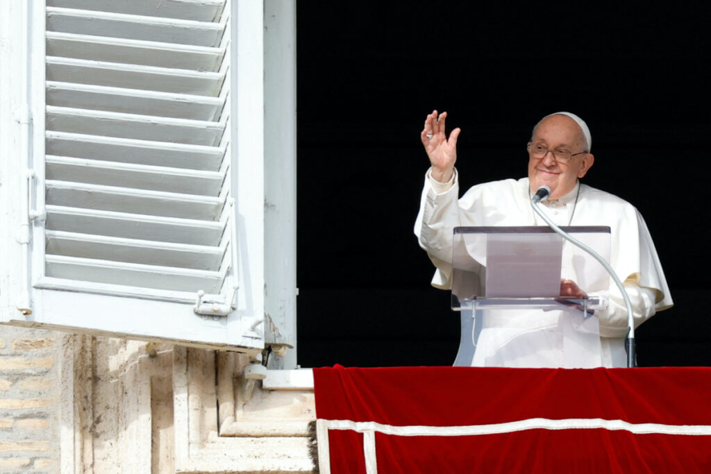 Pope Francis leads the Angelus prayer at the Vatican, on 1st January, 2024.